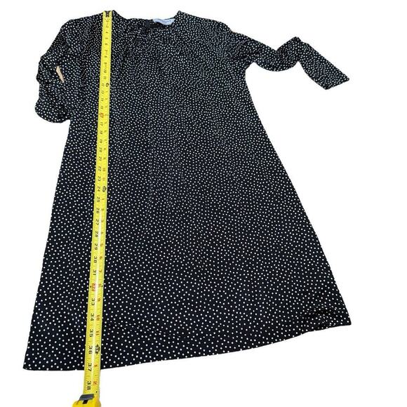 MM Lafleur Juliana Dress Pin Dot Jersey Large Black Polka Dot Classic Preppy - Picture 8 of 8